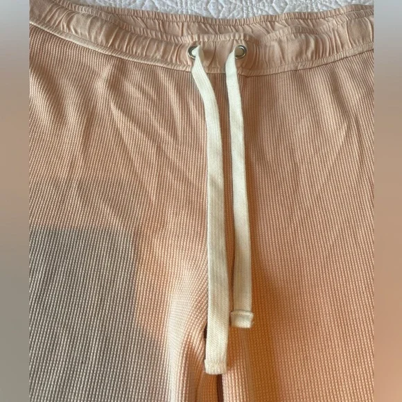 NWOT Light Pink Blush Waffle Knit Wide Leg PJ Lounge Pants - Picture 2 of 5